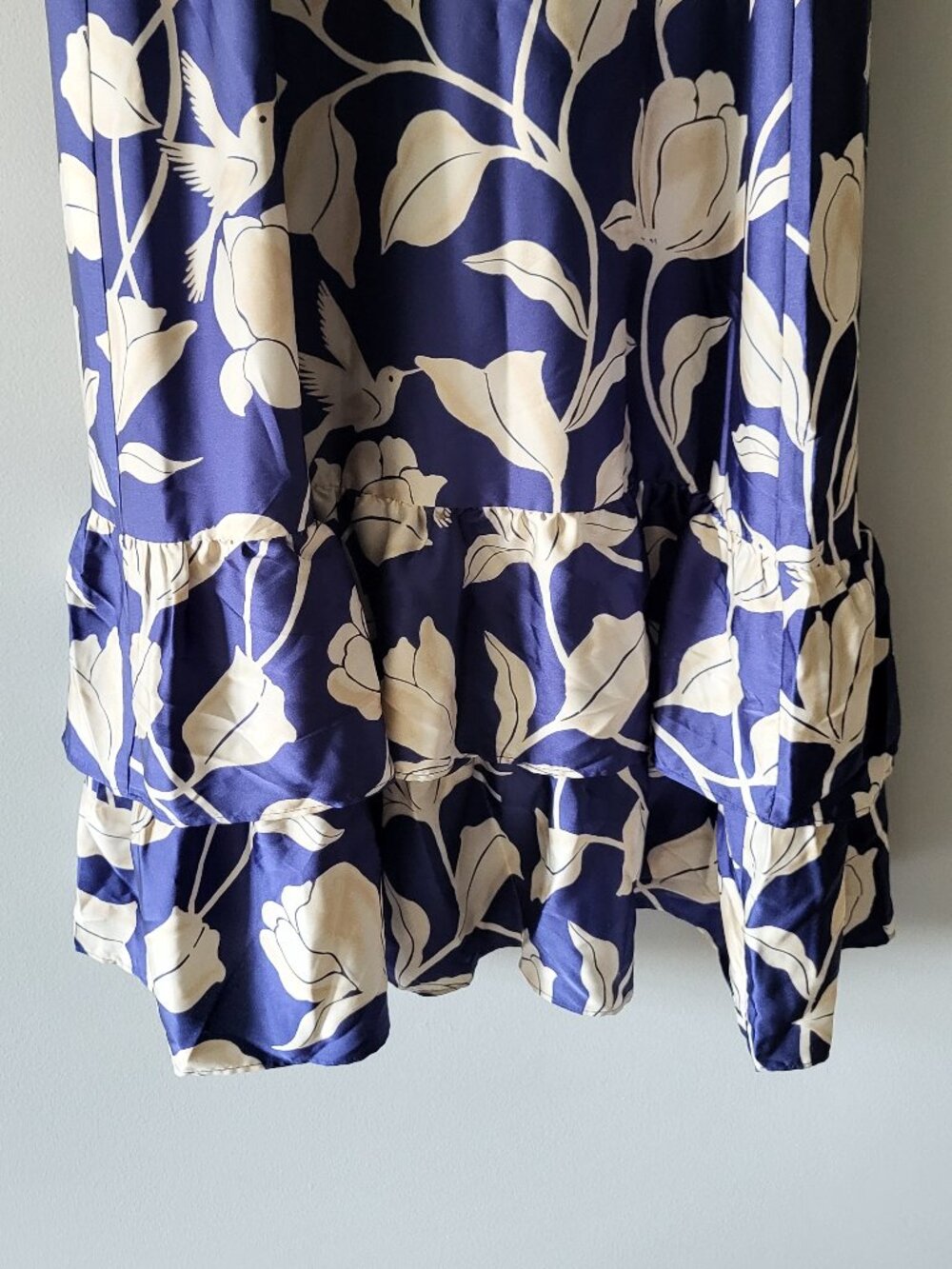 Maggy London Blue and Cream Unity Maxi Dress Size 12 - Picture 8 of 8